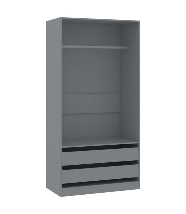 Kledingkast 100x50x200 cm spaanplaat grijs