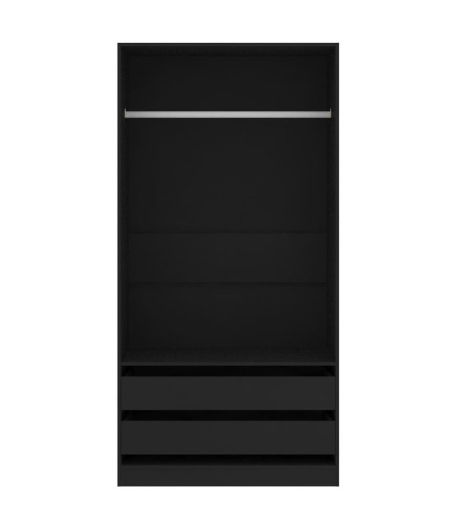 Kledingkast 100x50x200 cm spaanplaat zwart