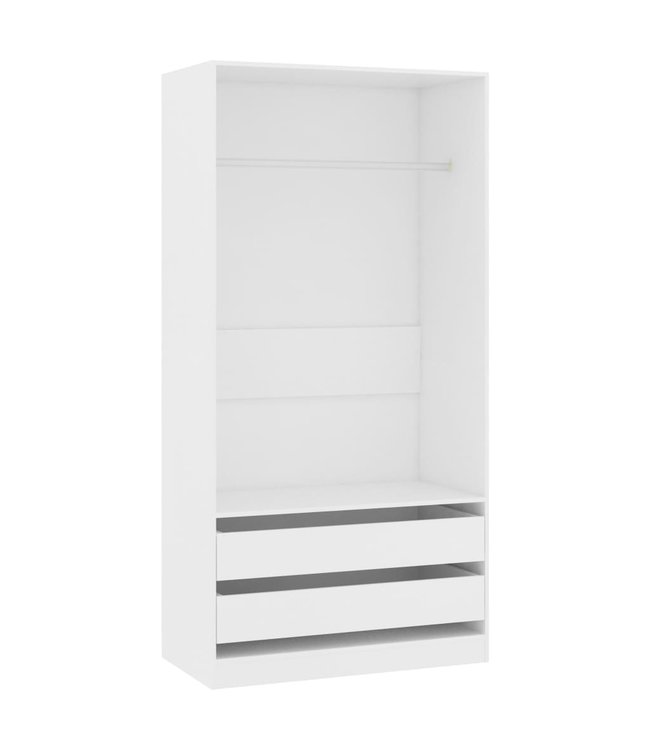 Kledingkast 100x50x200 cm spaanplaat wit