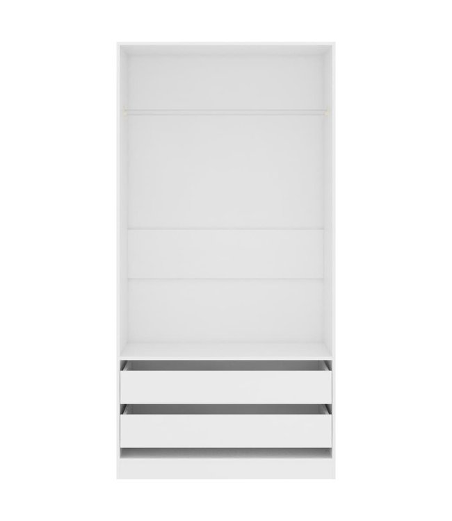 Kledingkast 100x50x200 cm spaanplaat wit