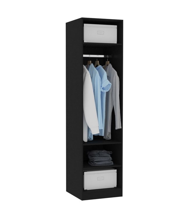 Kledingkast 50x50x200 cm spaanplaat zwart