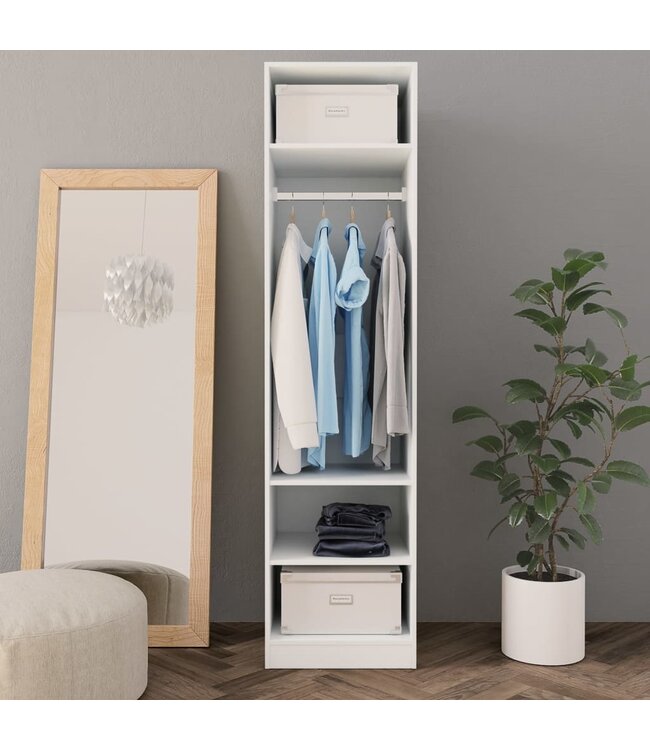 Kledingkast 50x50x200 cm spaanplaat wit