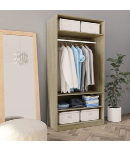 Kledingkast 100x50x200 cm spaanplaat sonoma eikenkleurig