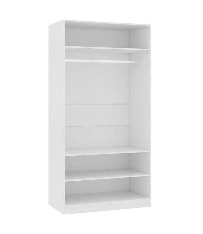 Kledingkast 100x50x200 cm spaanplaat wit