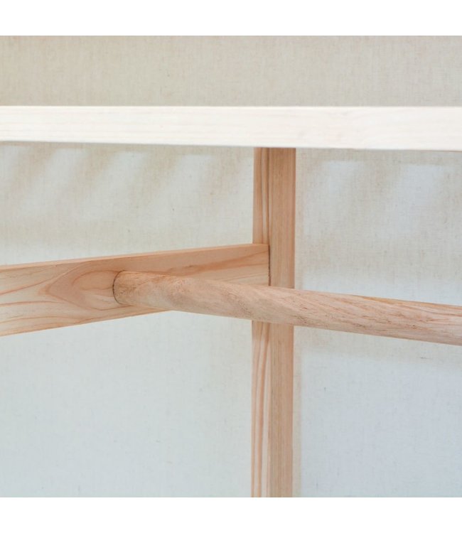 Kledingkast stof en grenenhout 110x40x170 cm