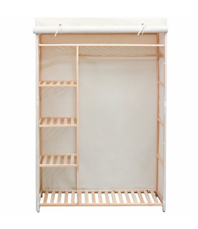 Kledingkast stof en grenenhout 110x40x170 cm