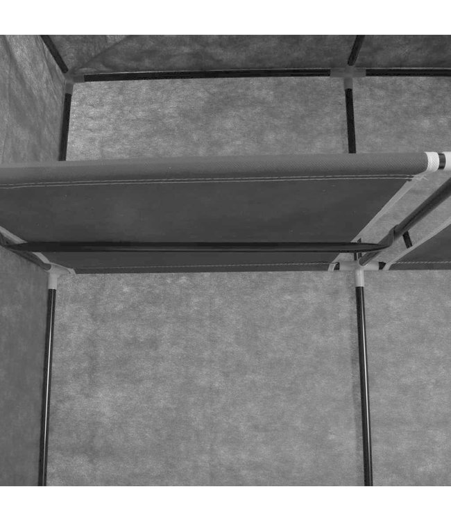 Kledingkast met vakken en stangen 150x45x175 cm stof zwart