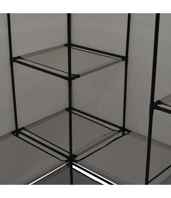 Hoekkledingkast 130x87x169 cm grijs