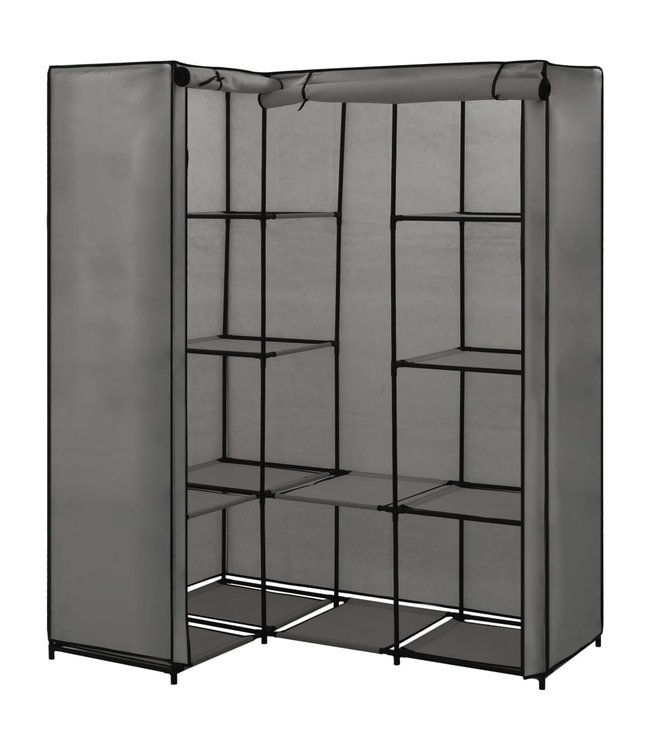 Hoekkledingkast 130x87x169 cm grijs