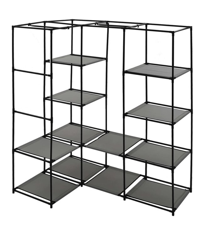 Hoekkledingkast 130x87x169 cm grijs