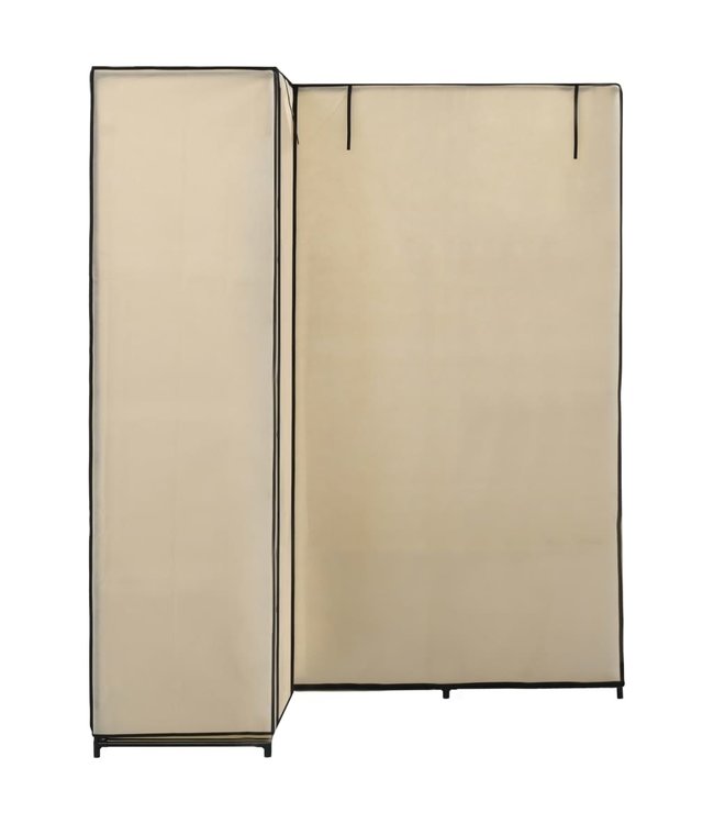 Hoekkledingkast 130x87x169 cm crème