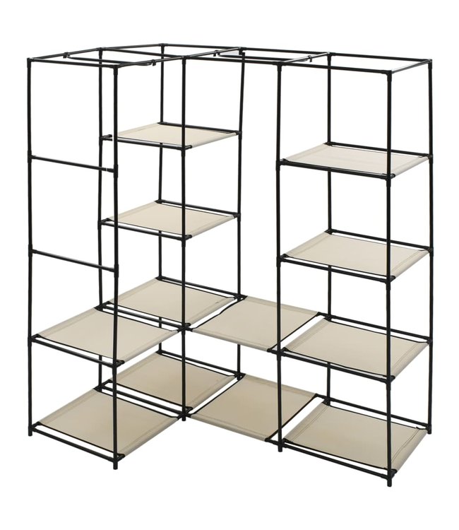 Hoekkledingkast 130x87x169 cm crème