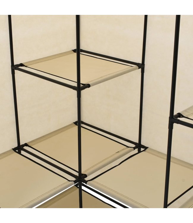 Hoekkledingkast 130x87x169 cm crème