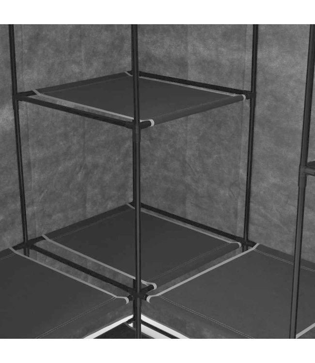 Hoekkledingkast 130x87x169 cm zwart