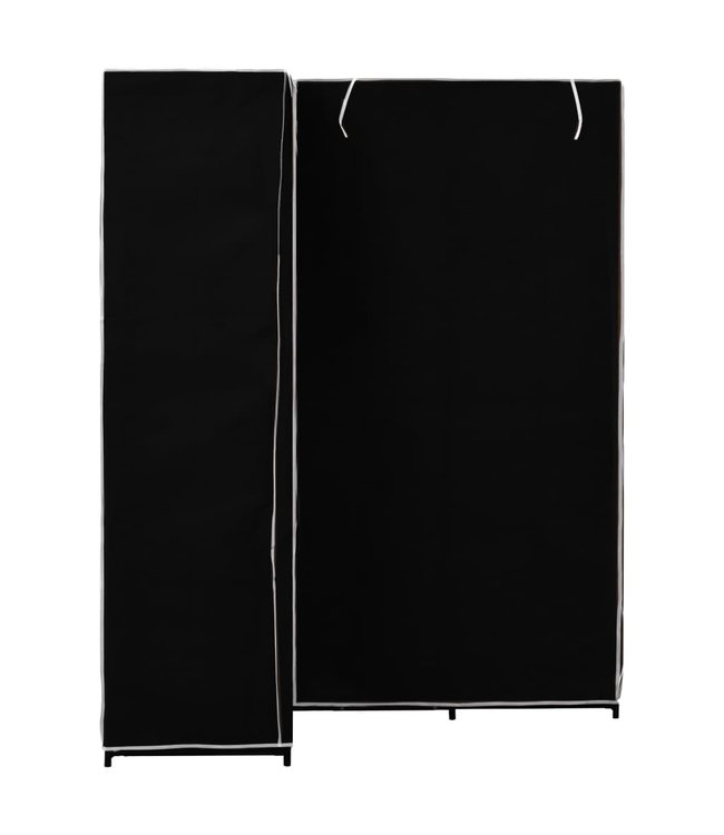 Hoekkledingkast 130x87x169 cm zwart