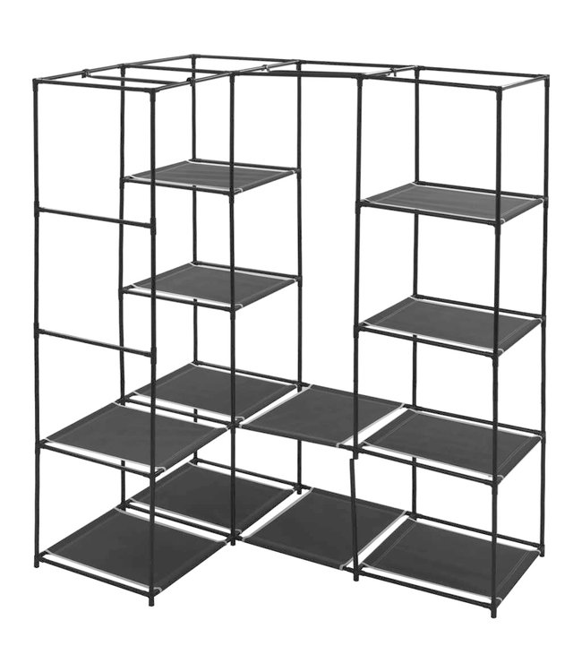 Hoekkledingkast 130x87x169 cm zwart