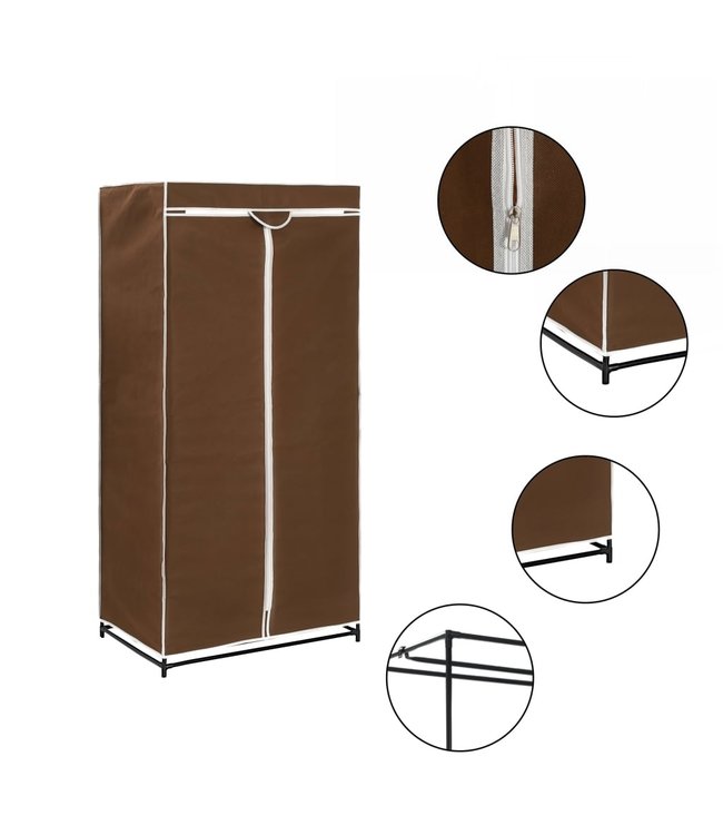 Kledingkasten 2 st 75x50x160 cm bruin