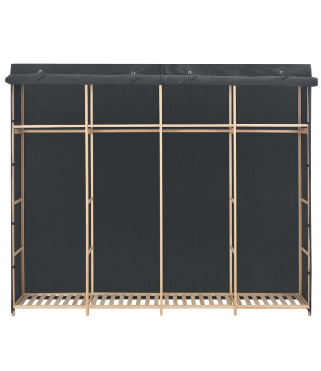 Kledingkast 200x40x170 cm stof grijs