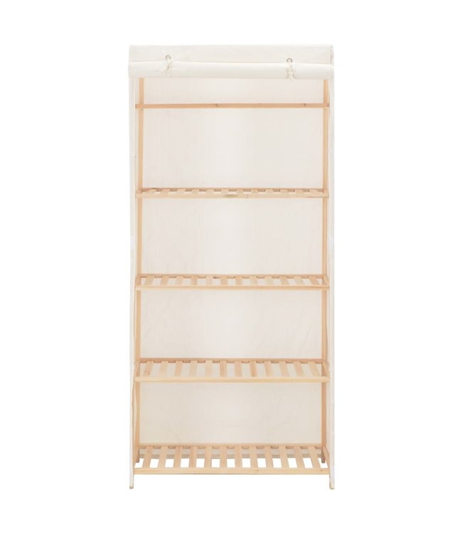 Kledingkast 79x40x170 cm stof wit
