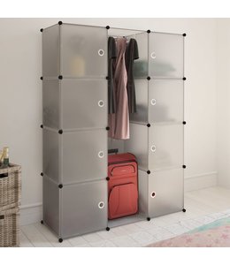 Kast met 9 compartimenten modulair 37x115x150 cm wit