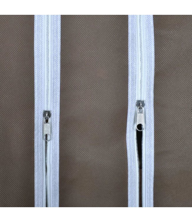 Kledingkast met vakken en stangen 45x150x176 cm stof bruin