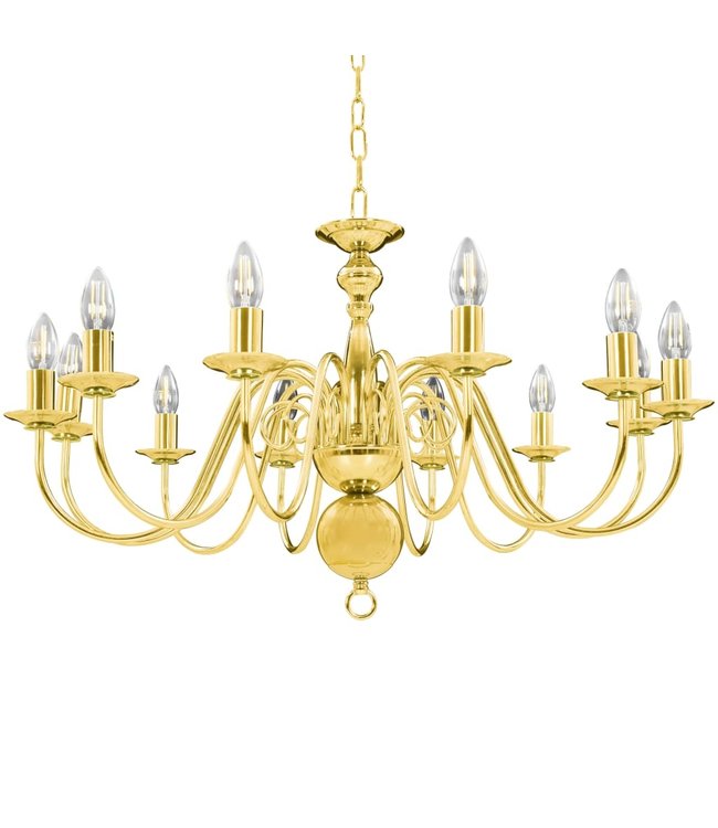 Kroonluchter 12xE14 goudkleurig