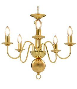 Kroonluchter 5xE14 goudkleurig