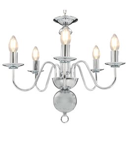 Kroonluchter 5xE14 zilverkleurig