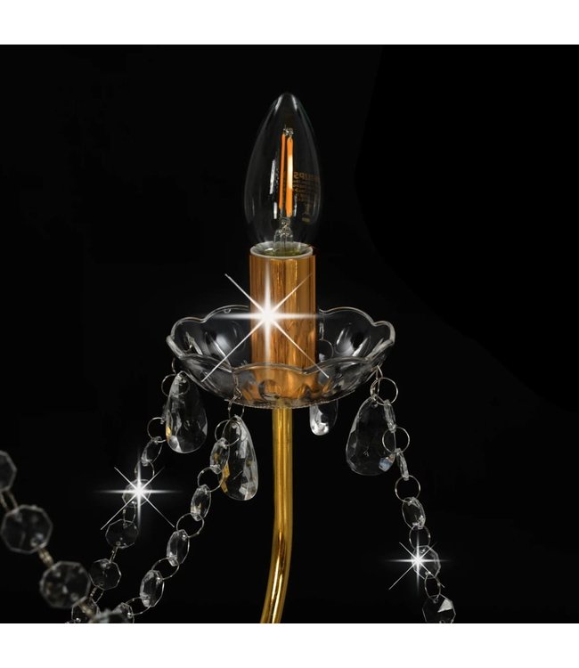 Kroonluchter met kralen 8xE14 goudkleurig