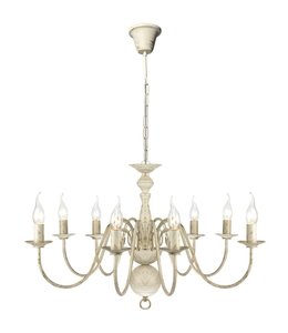 Kroonluchter wit metaal 8 x E14 lampen