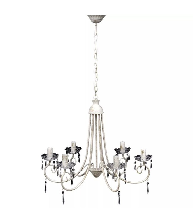 Kroonluchter met wit elegant design (6 lampen)