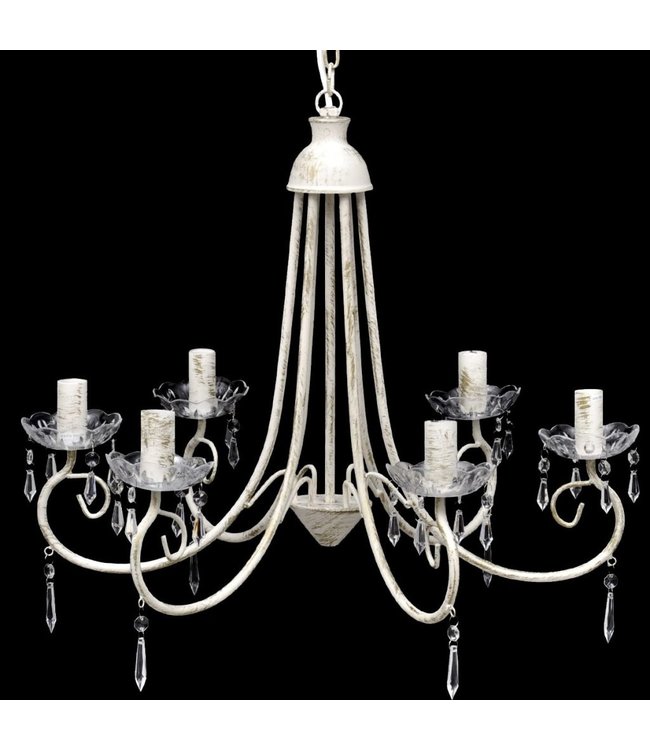 Kroonluchter met wit elegant design (6 lampen)