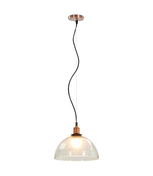 Hanglampen 2 st rond E27 30 cm transparant