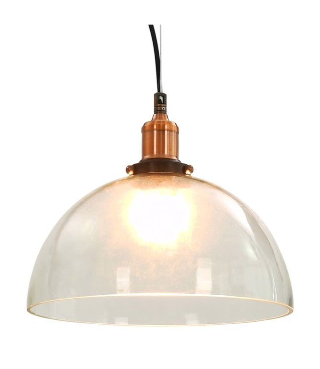 Hanglampen 2 st rond E27 30 cm transparant