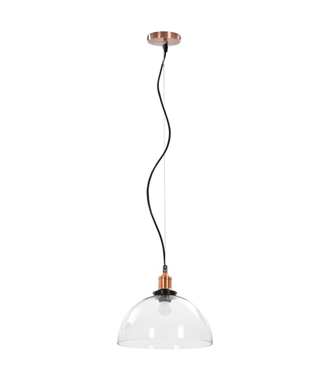 Hanglampen 2 st rond E27 30 cm transparant