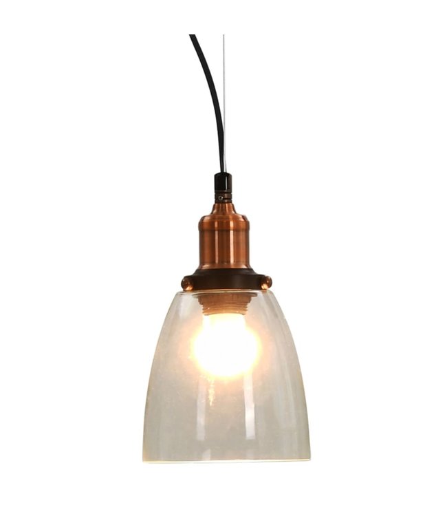 Hanglampen 2 st rond E27 14 cm transparant