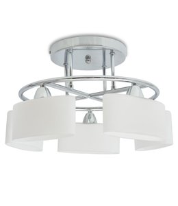 Plafondlamp met ellipsvormige glazen kappen 5xE14 200W