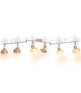 Plafondlamp voor 6 peertjes E14 zilver
