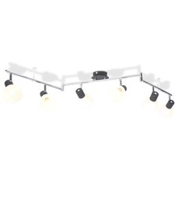 Plafondlamp met 6 spotlights E14 zwart