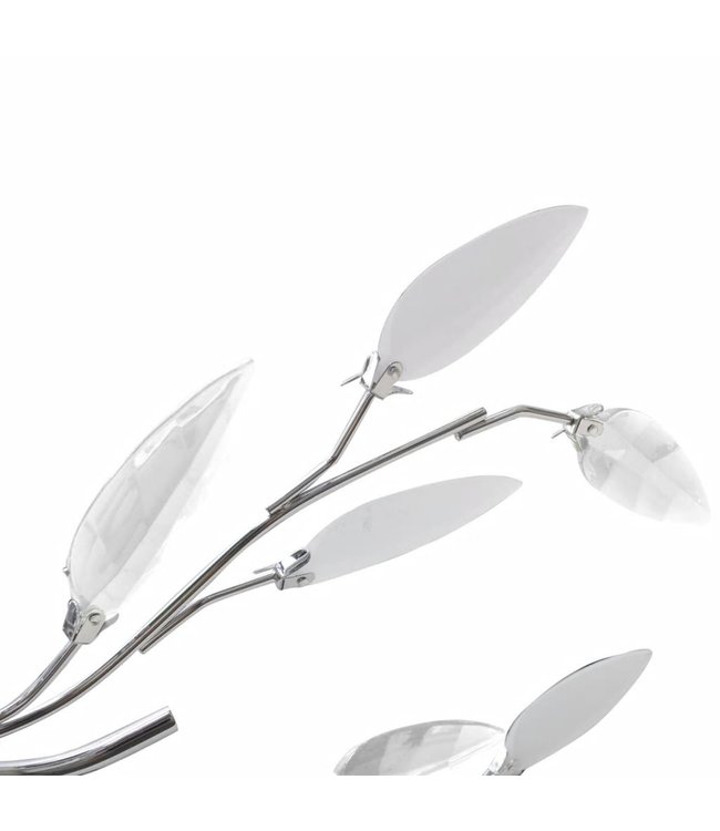 Plafondlamp met kristallen bladeren van acryl 5xE14 wit