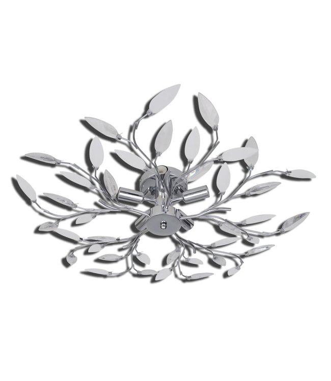 Plafondlamp met kristallen bladeren van acryl 5xE14 wit