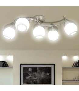 Plafondlamp met glazen kappen + golvende rail