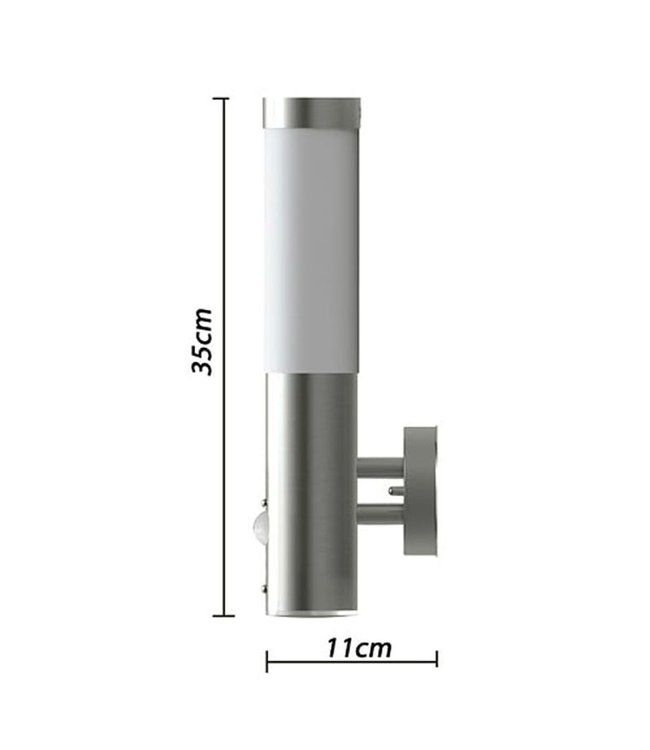Buitenlamp RVS Savona met sensor (2 stuks)