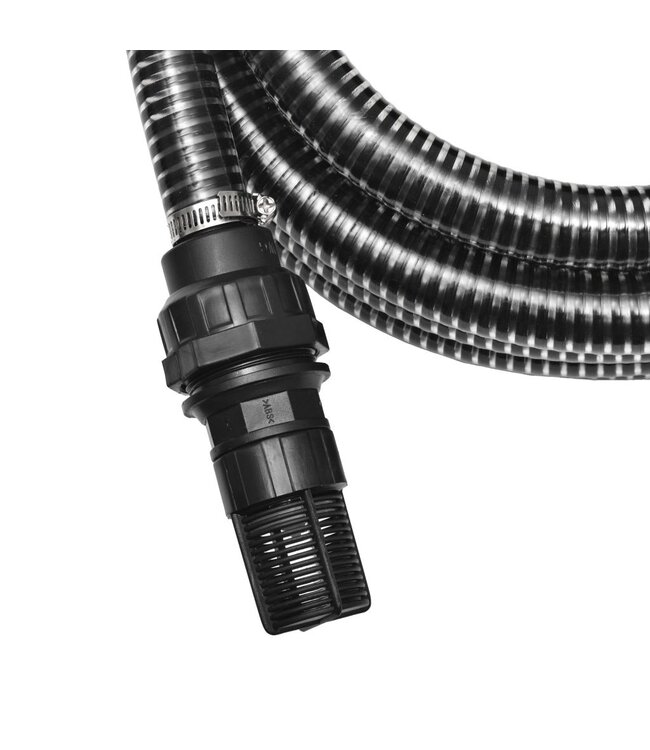 Zuigslang met koppelingen 4 m 22 mm zwart