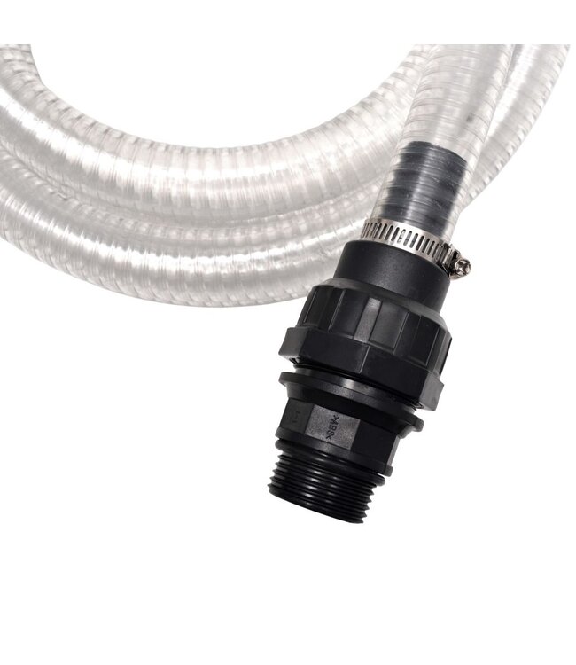 Zuigslang met koppelingen 10 m 22 mm wit