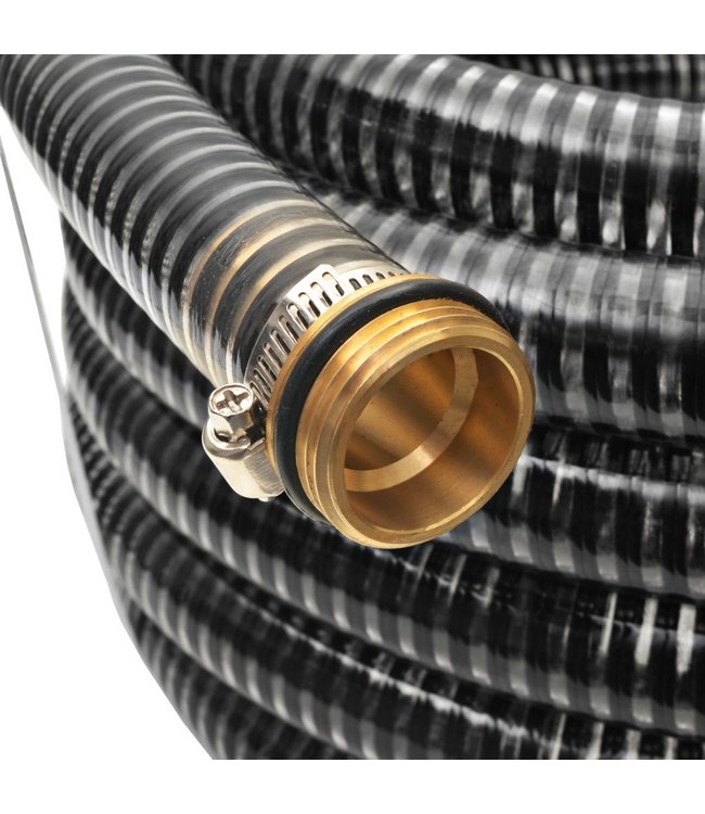 Zuigslang met messing koppelingen 3 m 25 mm zwart