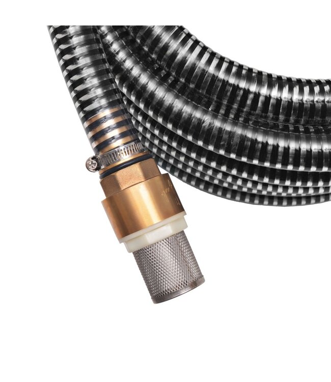 Zuigslang met messing koppelingen 3 m 25 mm zwart