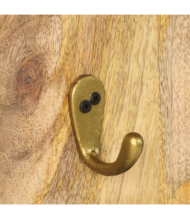 Wandkapstok 70x20x36 cm massief mangohout