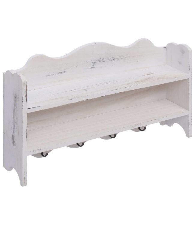 Wandkapstok 50x10x30 cm hout wit