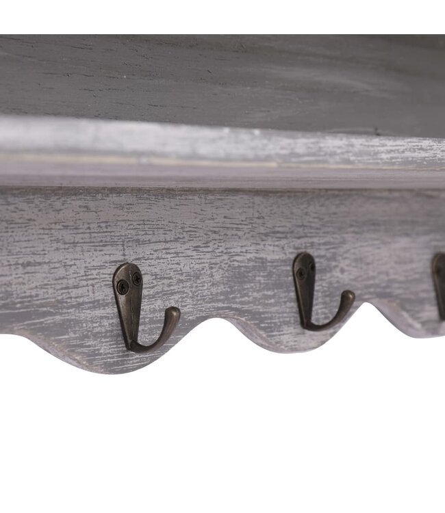 Wandkapstok 50x10x30 cm hout grijs